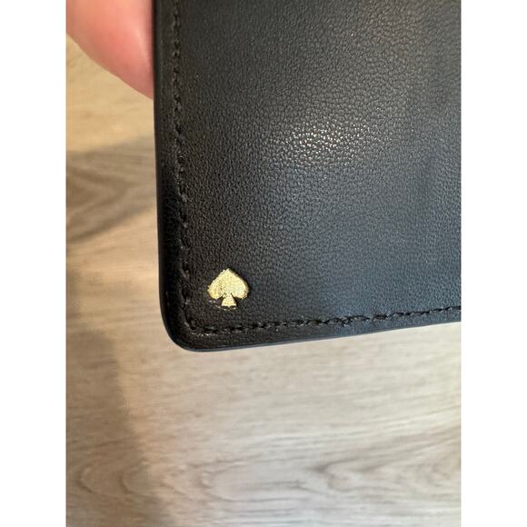 Kate Spade Cameron Leather Large Slim Wallet in Warm Beige Black - Picture 3 of 6